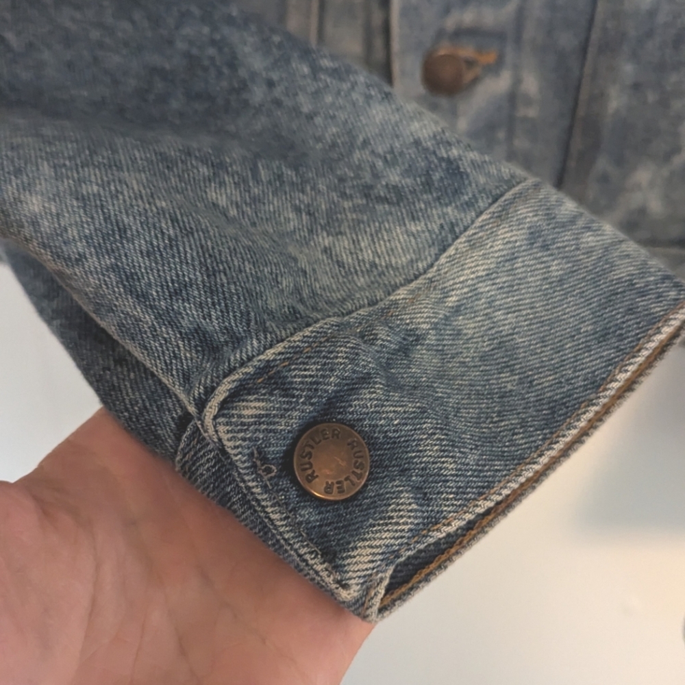 Vintage rustler acid wash denim jacket - Picture 5 of 6
